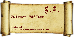 Zwirner Péter névjegykártya